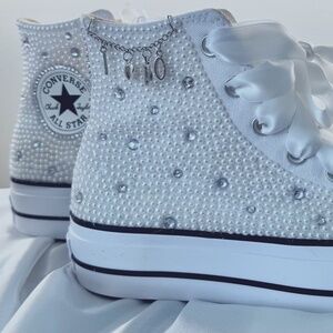 Rhinestone and Pearl Wedding Shoes